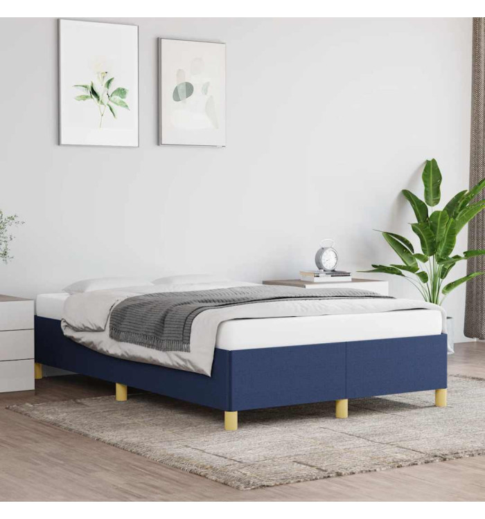 Cadre de lit sans matelas bleu 120x190 cm tissu | Mobilier & Déco