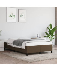 Cadre de lit sans matelas marron foncé 120x190 cm tissu | Mobilier & Déco