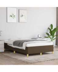 Cadre de lit sans matelas marron foncé 120x190 cm tissu | Mobilier & Déco