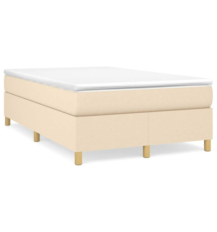 Sommier à lattes de lit avec matelas crème 120x190 cm tissu | Mobilier & Déco
