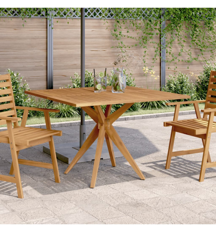 Table de jardin carrée 110x110x75 cm bois d'acacia solide | Mobilier & Déco
