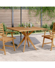 Table de jardin carrée 110x110x75 cm bois d'acacia solide | Mobilier & Déco