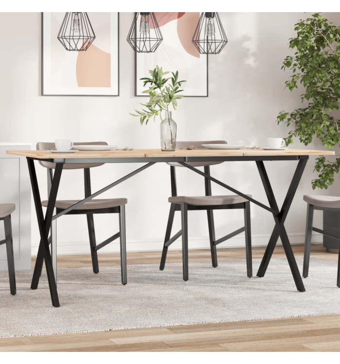 Pieds de table à manger cadre en X 140x60x73 cm acier | Mobilier & Déco