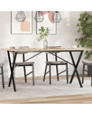 Pieds de table à manger cadre en X 140x60x73 cm acier | Mobilier & Déco