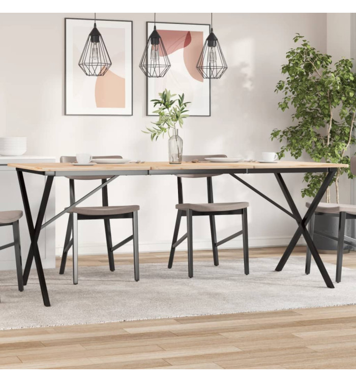 Pieds de table à manger cadre en X 180x80x73 cm acier | Mobilier & Déco