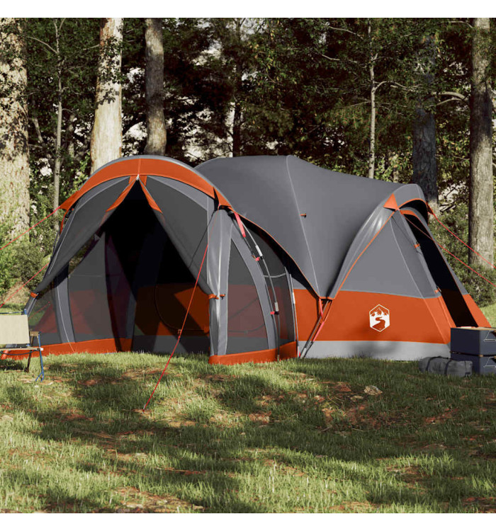 Tente familiale tipi 8 personnes gris et orange imperméable | Mobilier & Déco