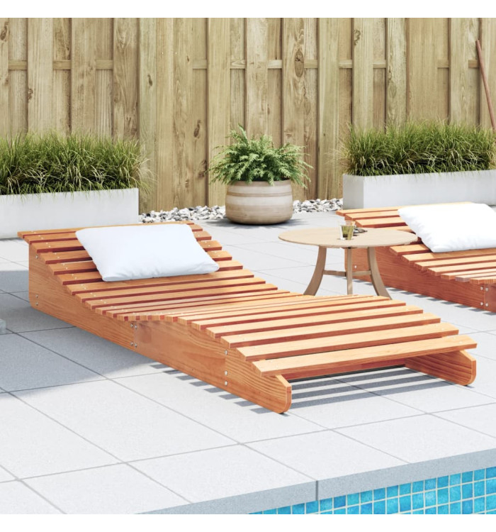 Chaise longue cire marron 205x80x31,5 cm bois massif de pin | Mobilier & Déco