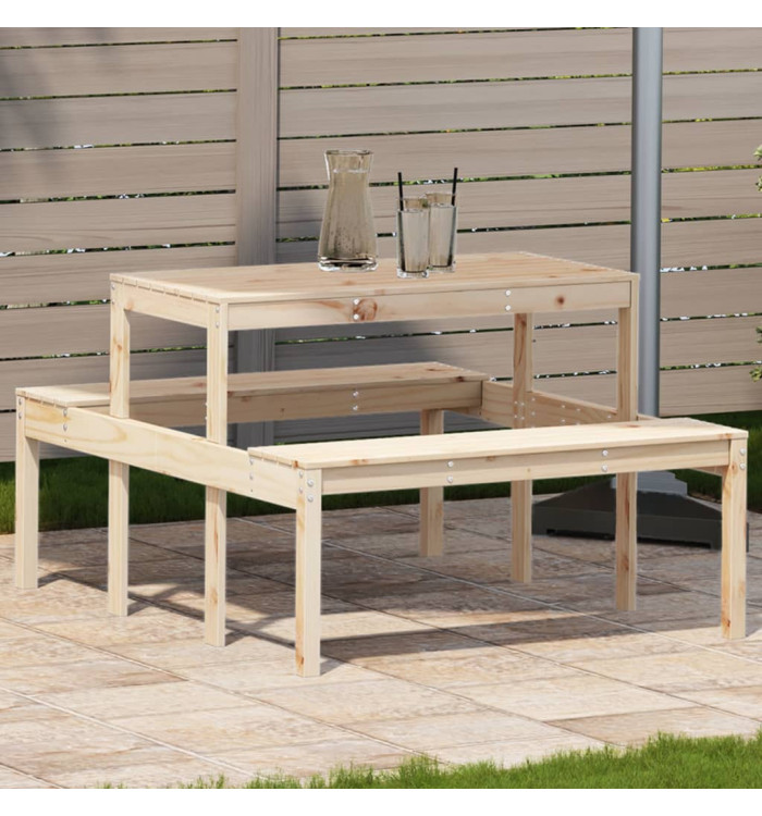 Table de pique-nique 110x134x75 cm bois massif de pin | Mobilier & Déco
