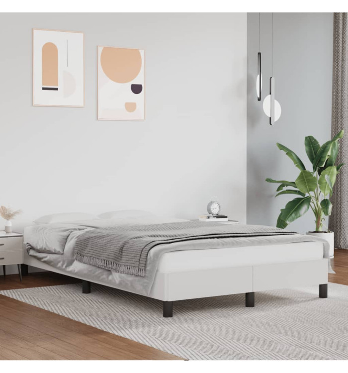 Cadre de lit sans matelas blanc 120x190 cm similicuir | Mobilier & Déco