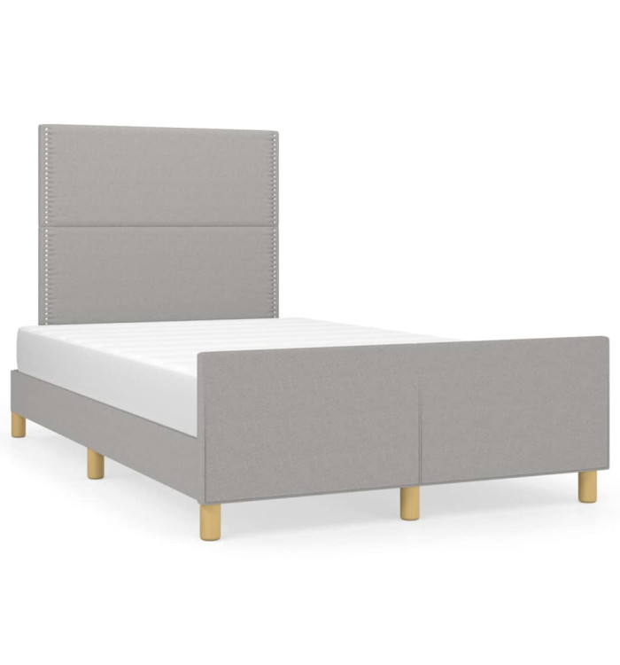 Cadre de lit sans matelas gris clair 120x190 cm tissu | Mobilier & Déco