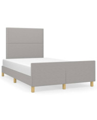 Cadre de lit sans matelas gris clair 120x190 cm tissu | Mobilier & Déco