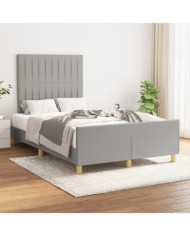 Cadre de lit sans matelas gris clair 120x190 cm tissu | Mobilier & Déco