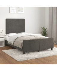 Cadre de lit sans matelas gris foncé 120x190 cm velours | Mobilier & Déco