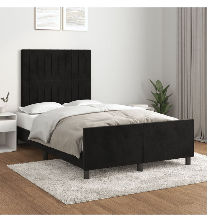 Cadre de lit sans matelas noir 120x190 cm velours | Mobilier & Déco