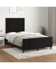 Cadre de lit sans matelas noir 120x190 cm velours | Mobilier & Déco