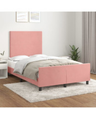 Cadre de lit sans matelas rose 120x190 cm velours | Mobilier & Déco