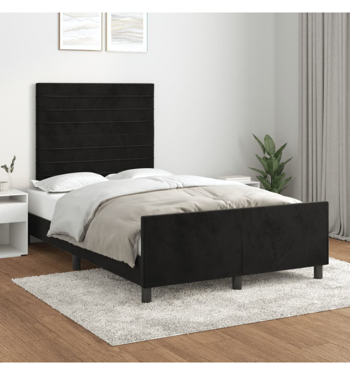 Cadre de lit sans matelas noir 120x190 cm velours | Mobilier & Déco