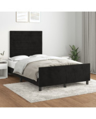 Cadre de lit sans matelas noir 120x190 cm velours | Mobilier & Déco