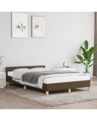 Cadre de lit sans matelas marron foncé 120x190 cm tissu | Mobilier & Déco