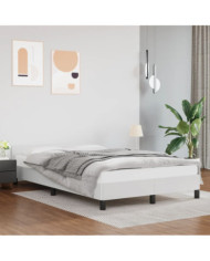 Cadre de lit sans matelas blanc 120x190 cm similicuir | Mobilier & Déco