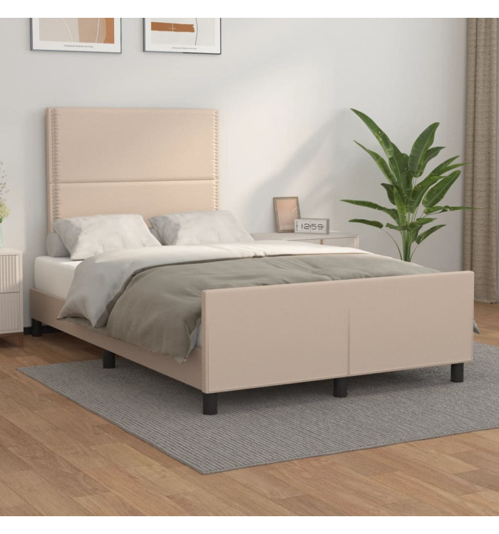 Cadre de lit sans matelas cappuccino 120x190 cm similicuir | Mobilier & Déco