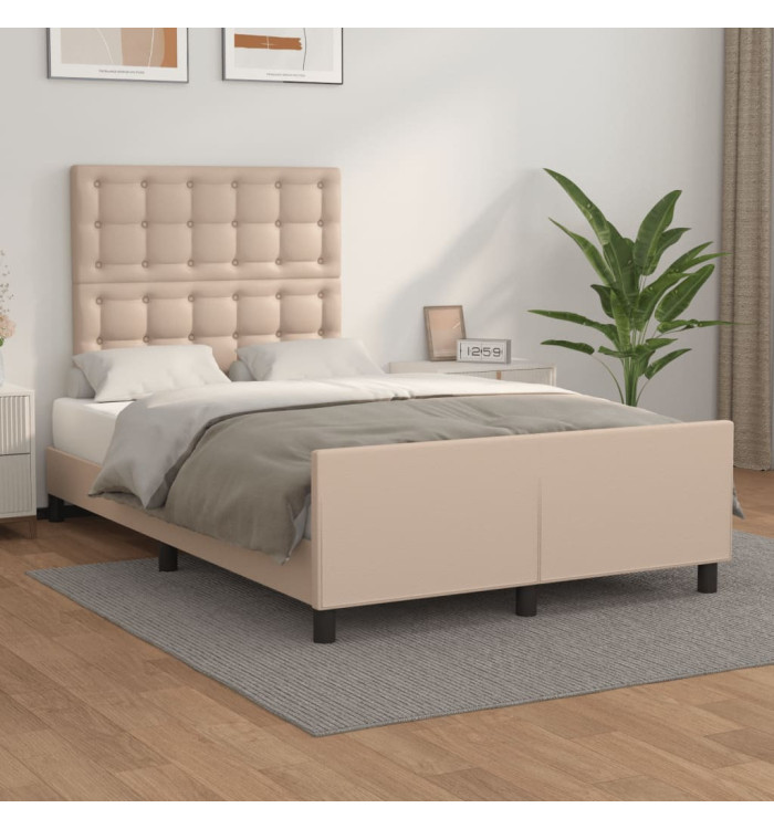Cadre de lit sans matelas cappuccino 120x190 cm similicuir | Mobilier & Déco