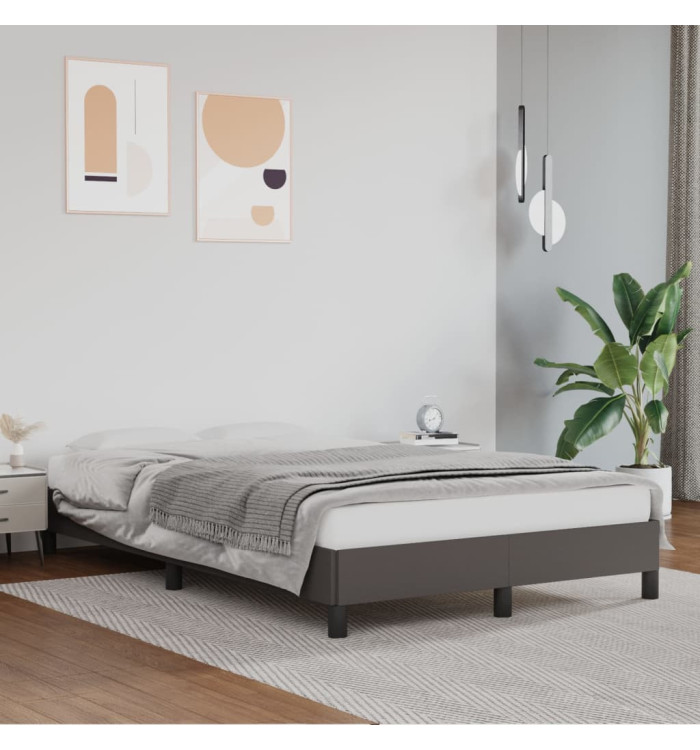 Cadre de lit sans matelas gris 120x190 cm similicuir | Mobilier & Déco