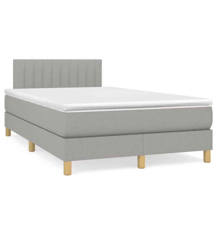 Sommier à lattes de lit et matelas gris clair 120x190 cm tissu | Mobilier & Déco