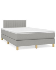 Sommier à lattes de lit et matelas gris clair 120x190 cm tissu | Mobilier & Déco