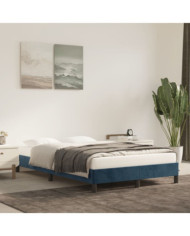 Cadre de lit sans matelas bleu foncé 120x190 cm velours | Mobilier & Déco