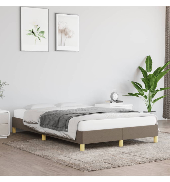 Cadre de lit sans matelas taupe 120x190 cm tissu | Mobilier & Déco