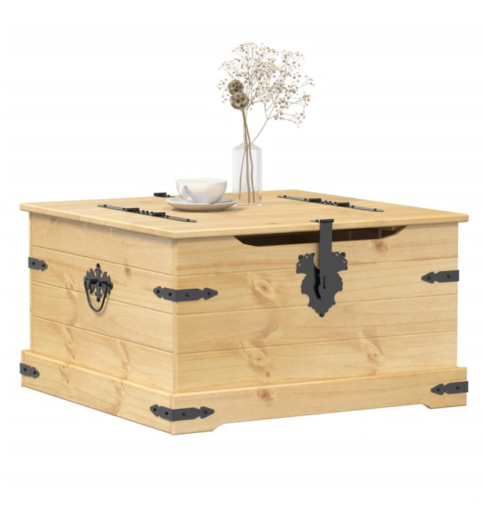 Boîte de rangement Corona 78x78x45 cm bois de pin massif | Mobilier & Déco