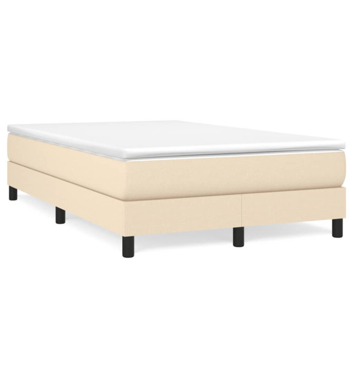 Sommier à lattes de lit avec matelas crème 120x190 cm tissu | Mobilier & Déco