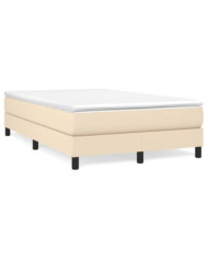 Sommier à lattes de lit avec matelas crème 120x190 cm tissu | Mobilier & Déco