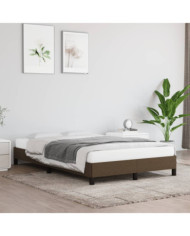 Cadre de lit sans matelas marron foncé 120x190 cm tissu | Mobilier & Déco