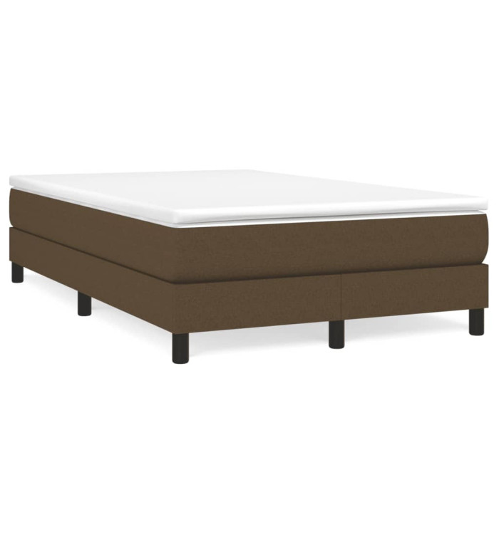 Sommier à lattes de lit et matelas marron foncé 120x190cm tissu | Mobilier & Déco