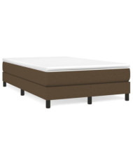 Sommier à lattes de lit et matelas marron foncé 120x190cm tissu | Mobilier & Déco