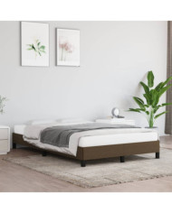Cadre de lit sans matelas marron foncé 120x190 cm tissu | Mobilier & Déco