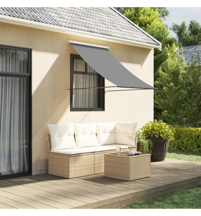 Auvent rétractable anthracite 150x150 m tissu et acier | Mobilier & Déco