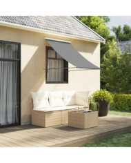 Auvent rétractable anthracite 150x150 m tissu et acier | Mobilier & Déco