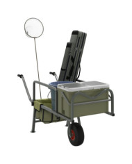 Chariot de pêche vert avec roue acier enduit de poudre | Mobilier & Déco