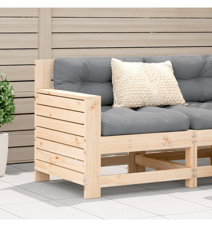 Canapé de jardin accoudoir avec coussin bois massif de pin | Mobilier & Déco