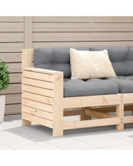 Canapé de jardin accoudoir avec coussin bois massif de pin | Mobilier & Déco