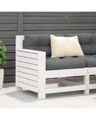 Canapé de jardin accoudoir blanc 69x62x70,5 cm bois pin massif | Mobilier & Déco