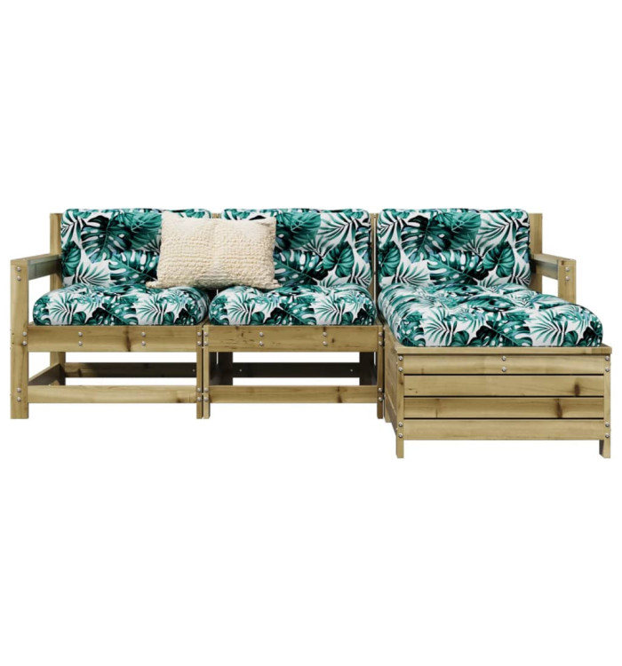 Salon de jardin 4 pcs bois de pin imprégné | Mobilier & Déco