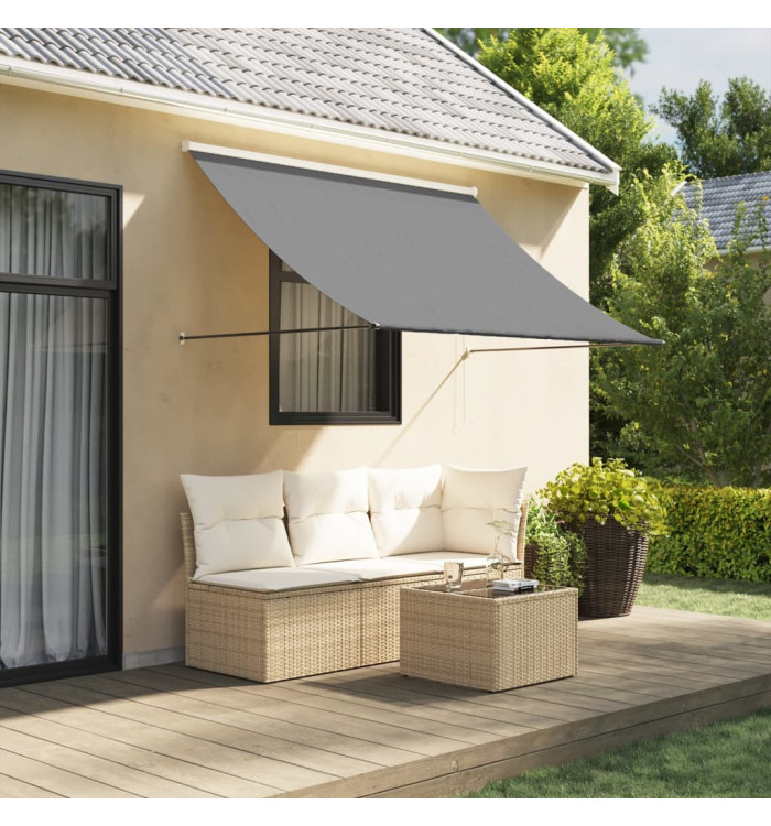 Auvent rétractable anthracite 250x150 m tissu et acier | Mobilier & Déco