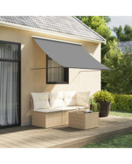 Auvent rétractable anthracite 250x150 m tissu et acier | Mobilier & Déco