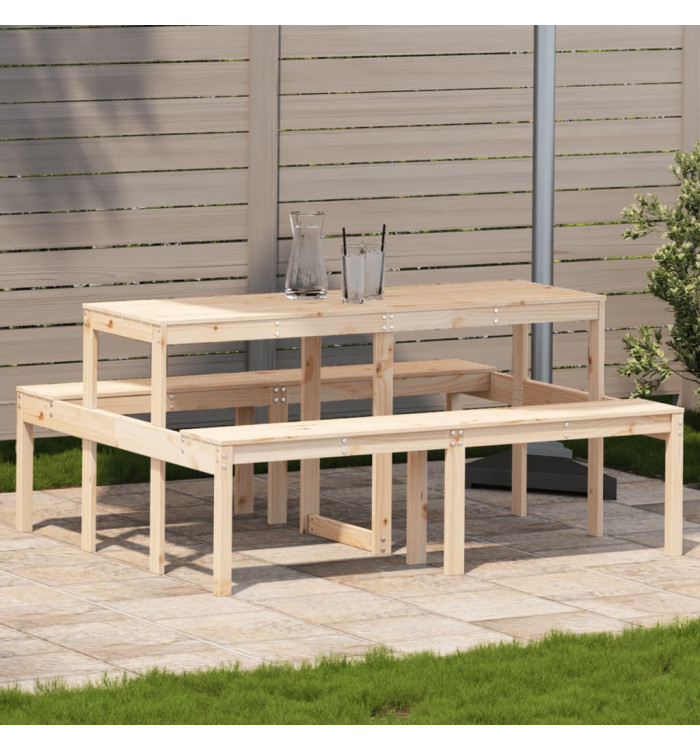 Table de pique-nique 160x134x75 cm bois massif de pin | Mobilier & Déco