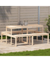 Table de pique-nique 160x134x75 cm bois massif de pin | Mobilier & Déco