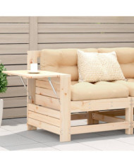 Canapé de jardin accoudoir avec table d'appoint bois massif pin | Mobilier & Déco